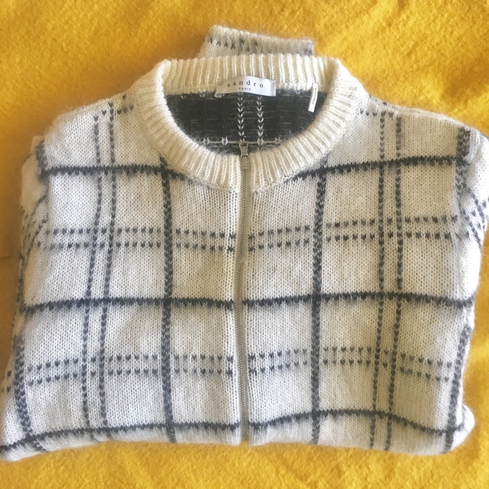Zip Front Mohair Sandro Sweater